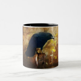 Caneca De Café Em Dois Tons Corvo/foto do corvo