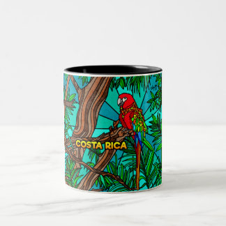 Caneca De Café Em Dois Tons Costa Rica - papagaio selvagem