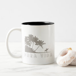 Caneca De Café Em Dois Tons Costa Rica Surfista Pura Vida