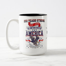 Caneca De Café Em Dois Tons Costume Patriótico Americano Aniversário de 250 An