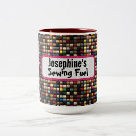 Caneca De Café Em Dois Tons Costura divertida Nome do Thread Colortivo do Love