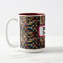Caneca De Café Em Dois Tons Costura divertida Nome do Thread Colortivo do Love