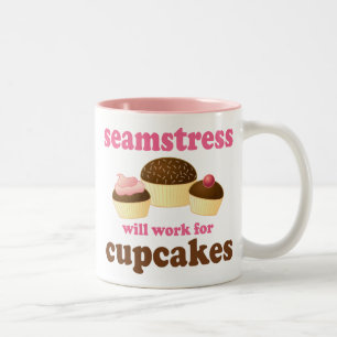 Caneca De Café Em Dois Tons Costureira engraçada