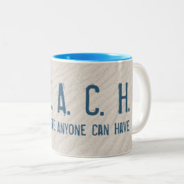 Caneca De Café Em Dois Tons Cota de Praia com Starfish Branco