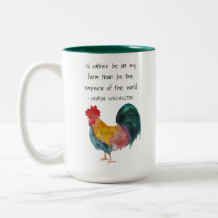Caneca De Café Em Dois Tons Cotação Fazenda Life Rooster George Washington