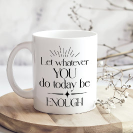 Caneca De Café Em Dois Tons Cotação Inspirativa Preta e Branca