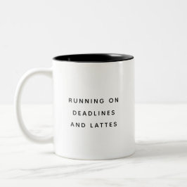 Caneca De Café Em Dois Tons Cotações Divertidas Prazo Colega Lattes Fofo Tendê