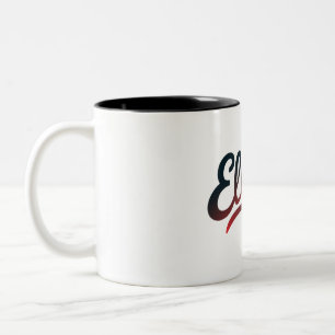 Caneca De Café Em Dois Tons cotovelo para cima