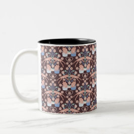 Caneca De Café Em Dois Tons Cottagecore Treliça de Rã Saltitante
