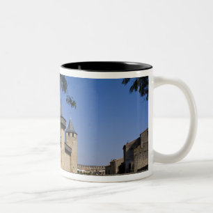 Caneca De Café Em Dois Tons Counts Castle, Carcassonne, Aude, Languedoc,