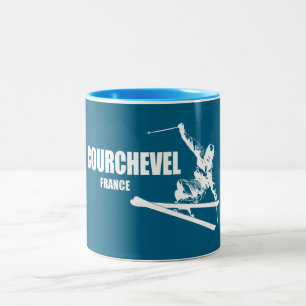 Caneca De Café Em Dois Tons Courchevel France Skier