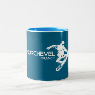 Caneca De Café Em Dois Tons Courchevel France Snowboarder