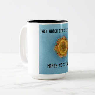 Caneca De Café Em Dois Tons Covid-19 Café Mug. 15oz.Preto e branco.