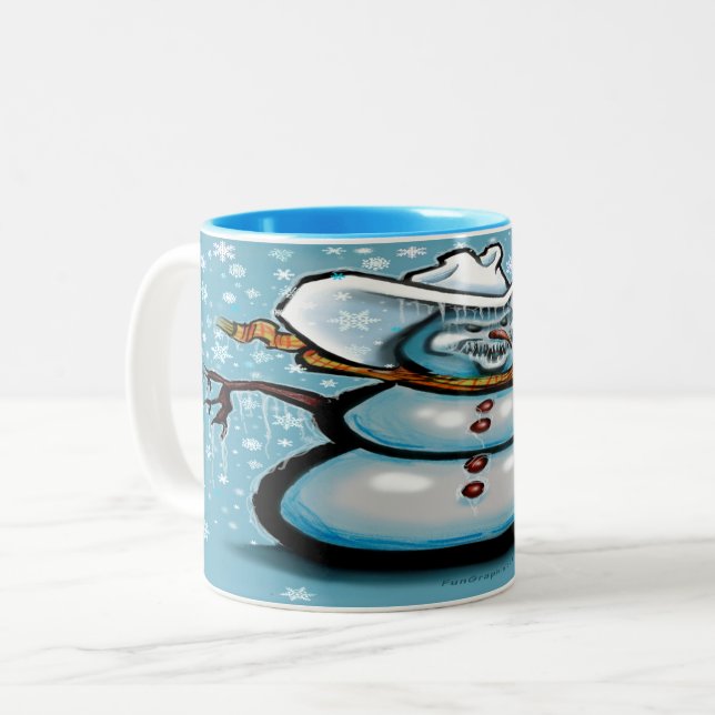 Caneca De Café Em Dois Tons Cowboy de inverno (Frente Esquerda)