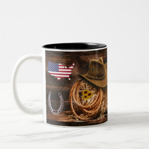 Caneca De Café Em Dois Tons Cowboy Hat Coffee Mug De Duas Toneladas