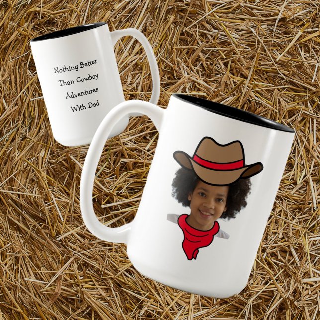 Caneca De Café Em Dois Tons Cowboy personalizável ou Cowgirl (Cowgirl) (Criador carregado)
