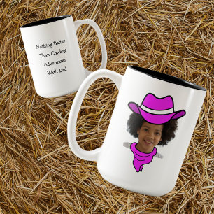 Caneca De Café Em Dois Tons Cowboy personalizável ou Cowgirl (Cowgirl)