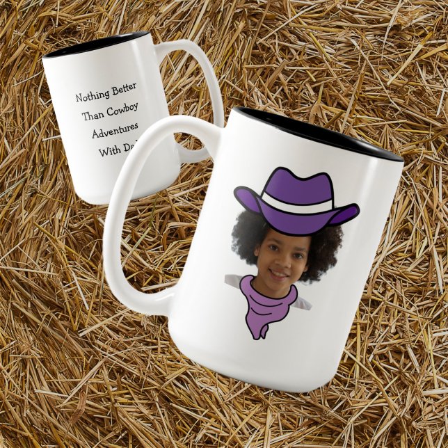 Caneca De Café Em Dois Tons Cowboy personalizável ou Cowgirl (Cowgirl) (Criador carregado)