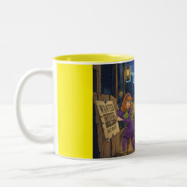 Caneca De Café Em Dois Tons Cowboys amaldiçoados e Capres Caninos