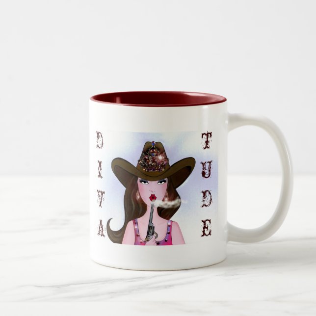 Caneca De Café Em Dois Tons Cowgirl com DIVAtude Mug (Direita)