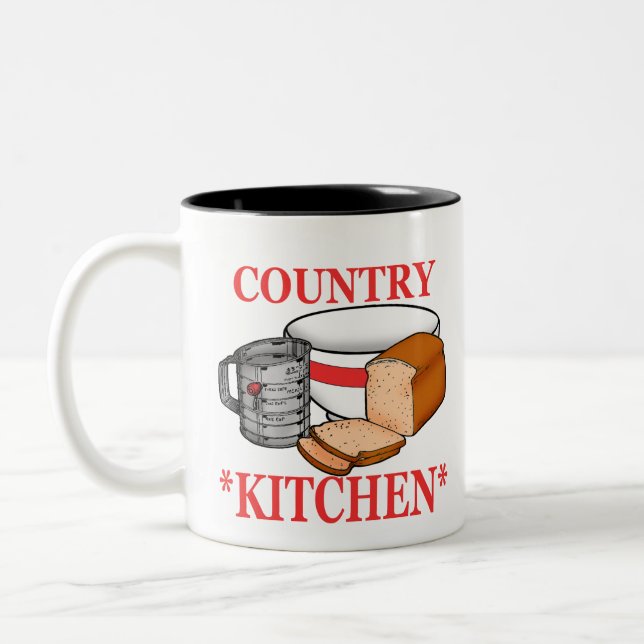 Caneca De Café Em Dois Tons cozinha rural (Esquerda)