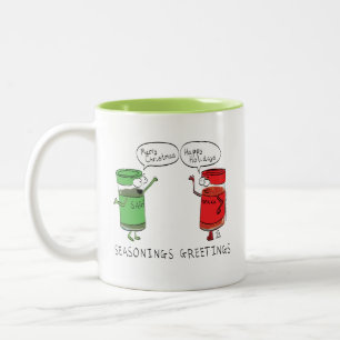 Caneca De Café Em Dois Tons Cozinhar de Natal Engraçado Espetáculos de Chef
