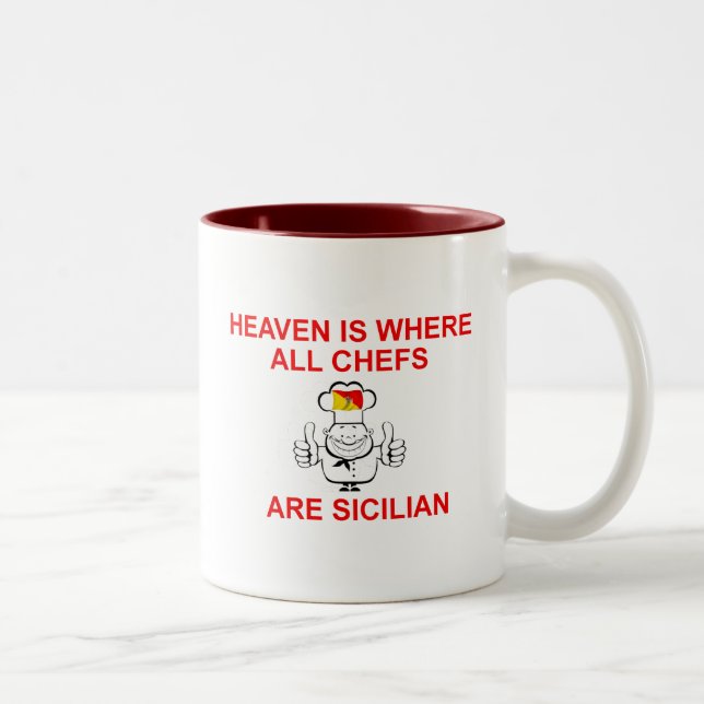 Caneca De Café Em Dois Tons Cozinheiros chefe sicilianos (Direita)