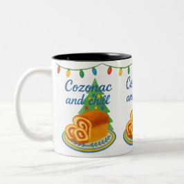 Caneca De Café Em Dois Tons Cozonac e Frio Férias Romenas