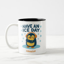Cozy Penguin Mug personalizado - "Tenha um dia de