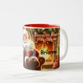 Caneca De Café Em Dois Tons Cozy Santa Hot Cocoa Christmas Mug
