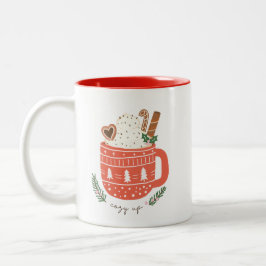 Caneca De Café Em Dois Tons Cozy Up chocolate quente Natal