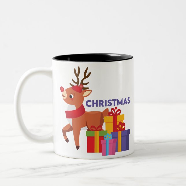 Caneca De Café Em Dois Tons Cozy Up with Christmas Joy (Esquerda)