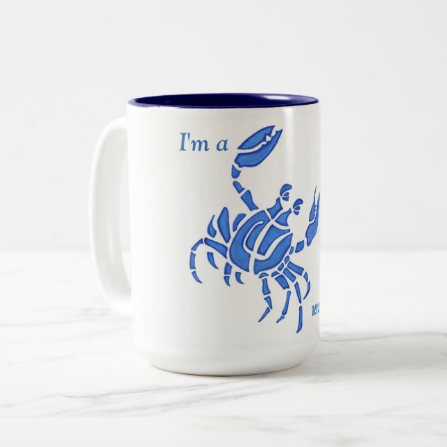 Caneca De Café Em Dois Tons Crabby antes do café (Frente Esquerda)