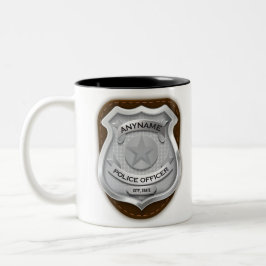 Caneca De Café Em Dois Tons Crachá Personalizado de Policial Oficial de Xerife