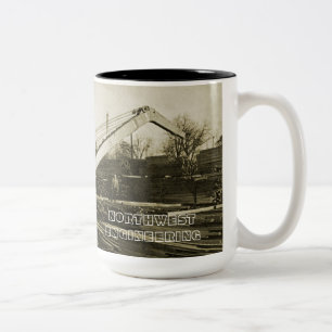CANECA DE CAFÉ EM DOIS TONS CRANE SHOVEL MUG PRECOCE DE ENGENHARIA DO NORTE