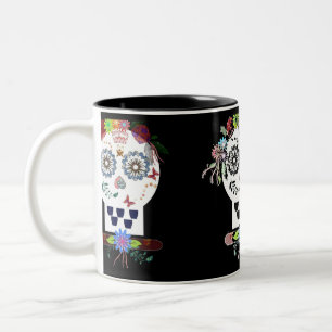 Caneca De Café Em Dois Tons crânio
