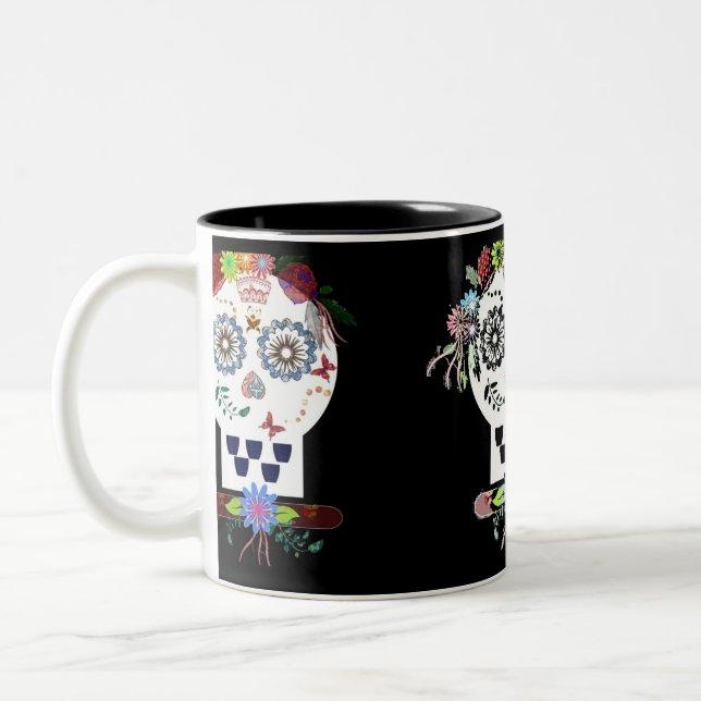 Caneca De Café Em Dois Tons crânio (Esquerda)