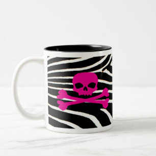 Caneca De Café Em Dois Tons Crânio com impressão da zebra