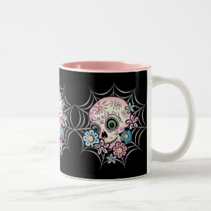 Caneca De Café Em Dois Tons Crânio de Açúcar Doce