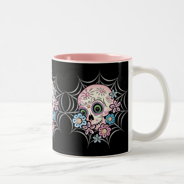 Caneca De Café Em Dois Tons Crânio de Açúcar Doce (Direita)