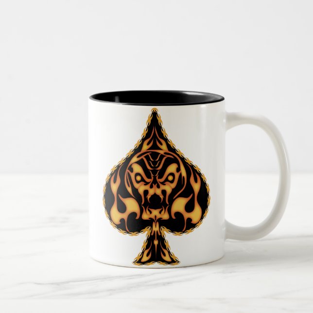 Caneca De Café Em Dois Tons Crânio de Espada (Direita)