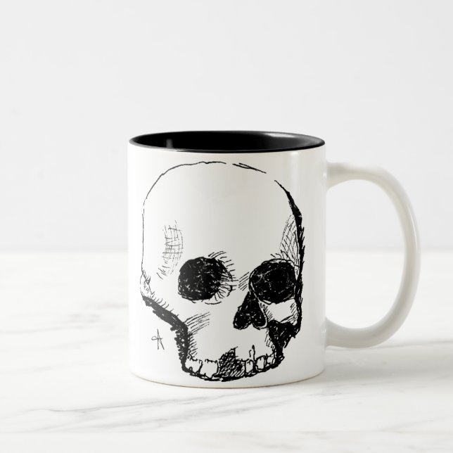 Caneca De Café Em Dois Tons crânio de espuma (Direita)