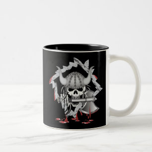 Caneca De Café Em Dois Tons Crânio de Viking