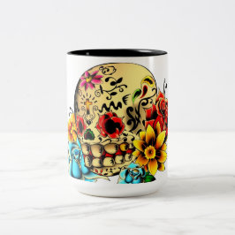 Caneca De Café Em Dois Tons Crânio do açúcar