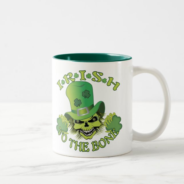 Caneca De Café Em Dois Tons Crânio Irlandês (Direita)