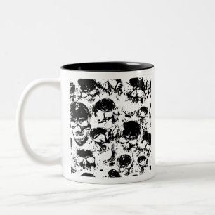 Caneca De Café Em Dois Tons crânios de moagem impressão
