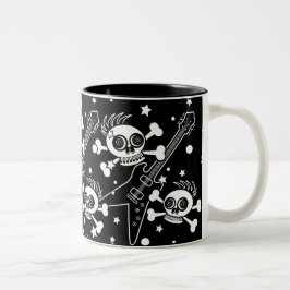 Caneca De Café Em Dois Tons Crânios do metal pesado