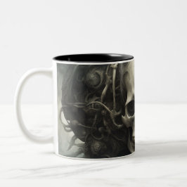 Caneca De Café Em Dois Tons crânios do Techno 019