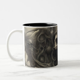 Caneca De Café Em Dois Tons crânios do Techno 033