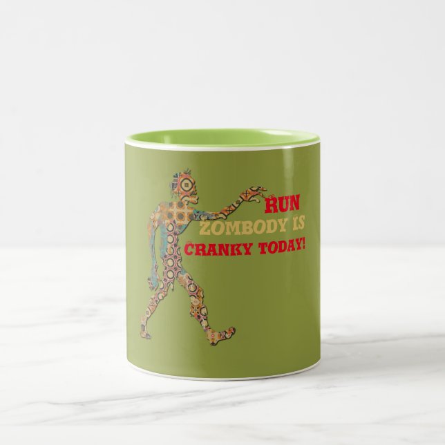 Caneca De Café Em Dois Tons Cranky Zombie (Centro)